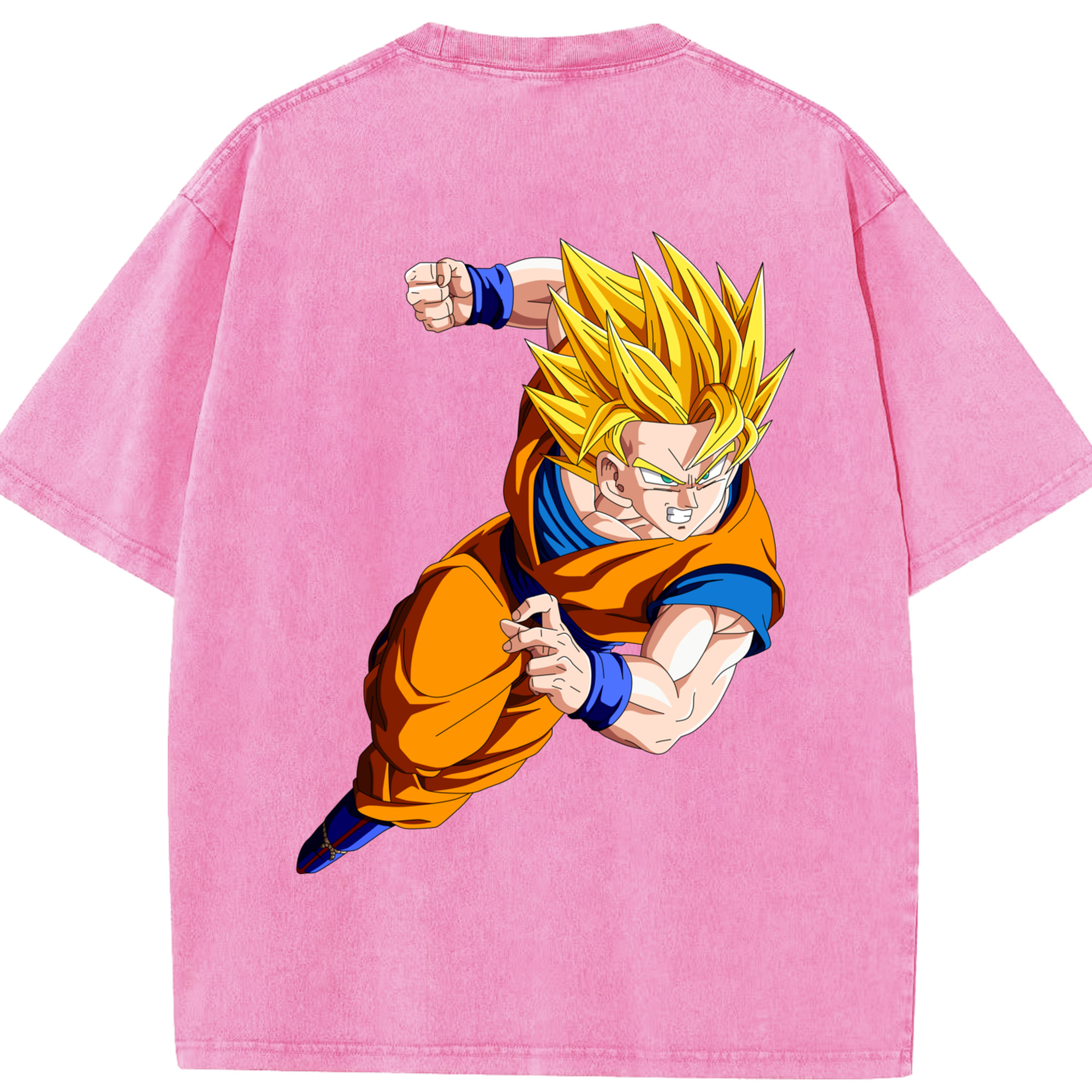 （画像用） ドラゴンボール 孫悟空（そん ごくう）Son Goku カカロット DRAGON BALL Kakarotto 綿100% ヴィンテージ風 半袖Tシャツ（背面プリント）